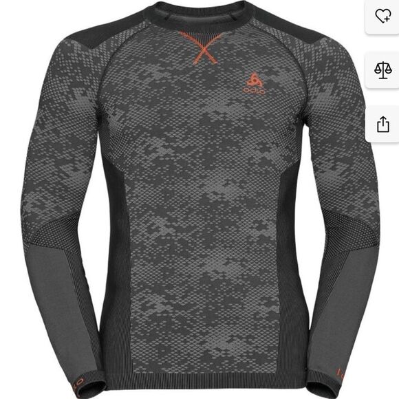 ODLO Black and Grey Blackcomb Evolution Warm Base layer Long sleeve Top-L - Picture 1 of 10
